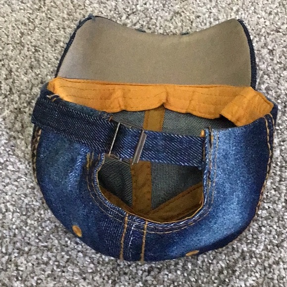 USA Flag Full Rhinestone Brim Light Denim Cap, adjustable, size 11 - Picture 4 of 5